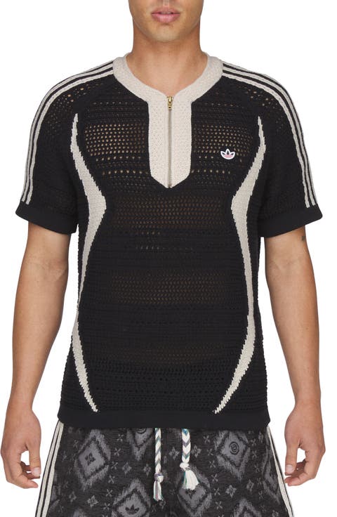 x CLOT Short Sleeve Quarter Zip Sweater