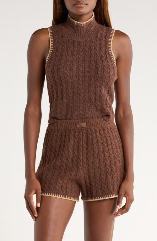 Ugg(r) Zariah Cable Sleeveless Mock Neck Sweater In Brown