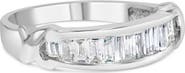 Haus of Brilliance .925 Sterling Silver 1/2 Ctw Baguette Cut Diamond Channel Set X-Station Wedding Ring