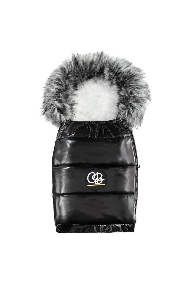 Cover Baby LLC Premium Wool Adjustable Footmuff, Alternate, color, Gray Wool In Satin Black