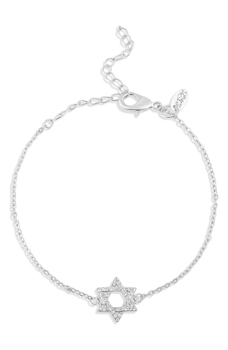 SHYMI Pavé Cubic Zirconia Star of David Bracelet, Main, color, Silver