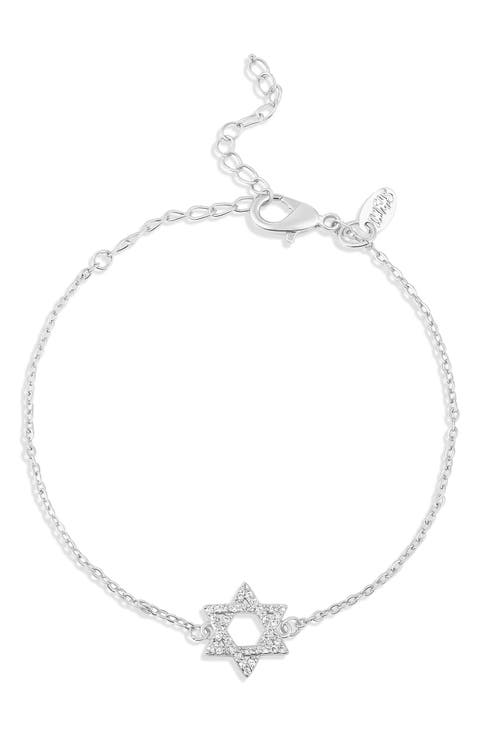 Pavé Cubic Zirconia Star of David Bracelet