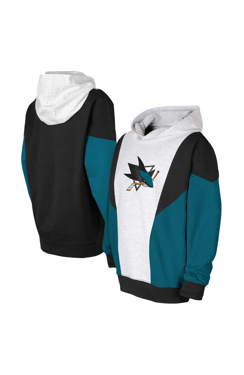 Outerstuff Youth Ash/Black San Jose Sharks Champion League Fleece Pullover Hoodie, Alternate, color, Ash