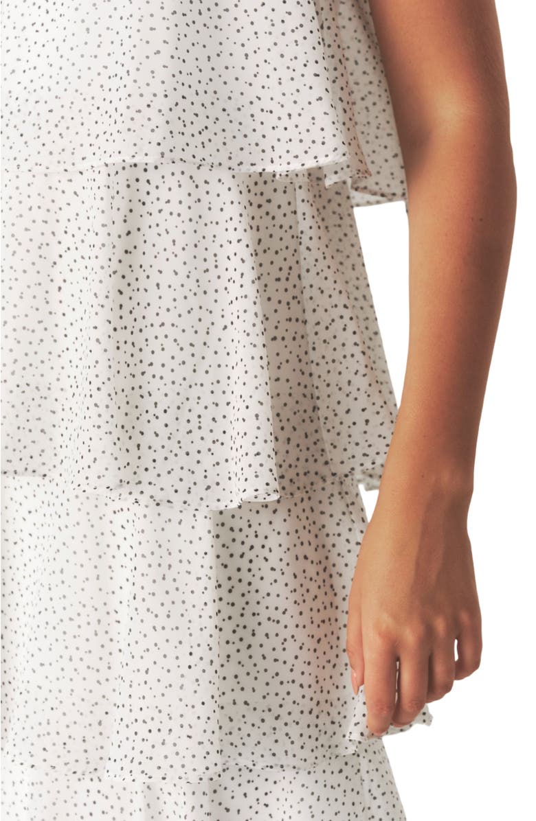 Six Stories Amora Corsage Detail Tiered Midaxi Dress, Alternate, color, White