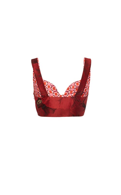 LA DOUBLEJ LA DOUBLEJ BAIA CROP TOP JACQUARD RUBY RED
