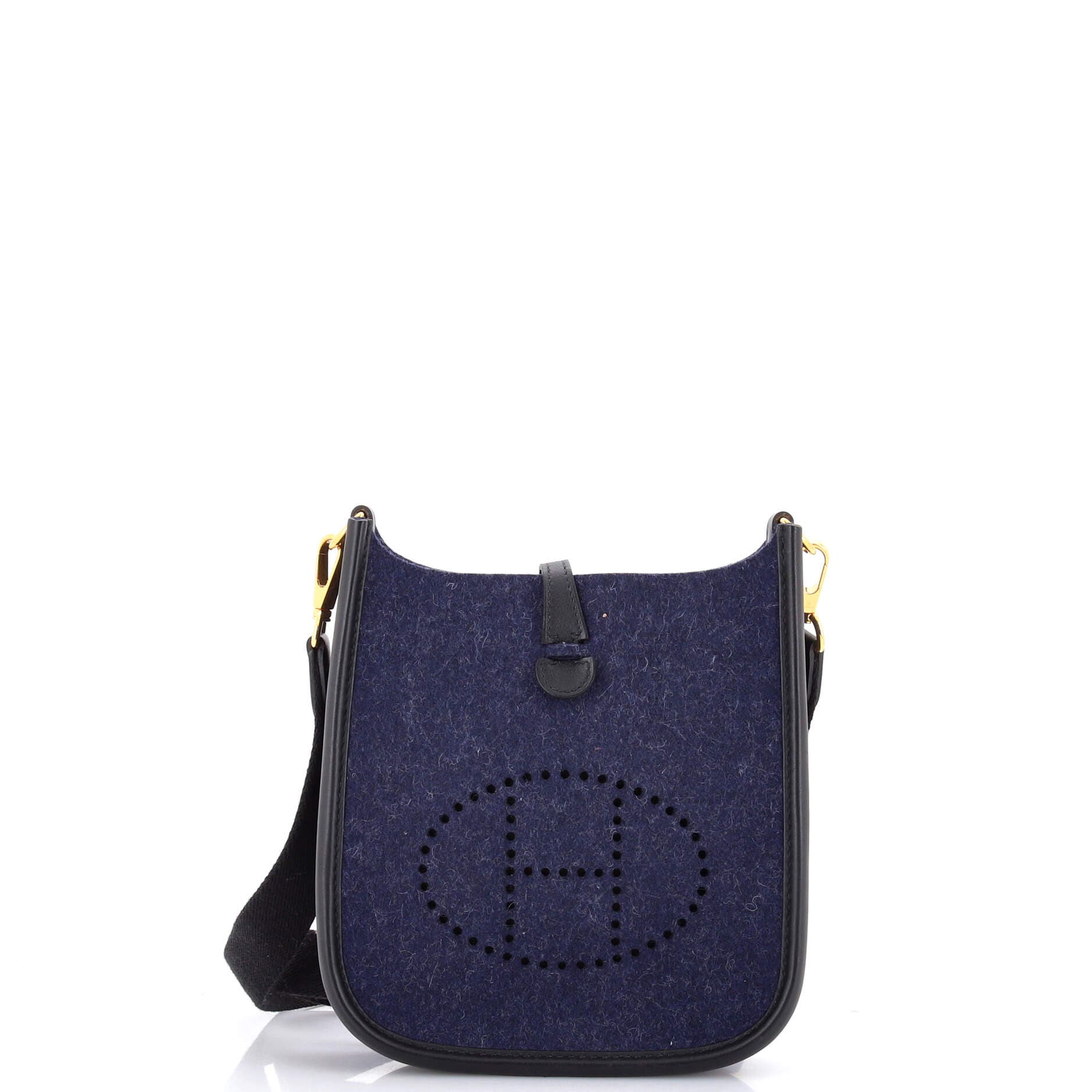 Pre-Owned Hermes Evelyne Bag Gen III Felt TPM, Main, color, Bleu Nuit