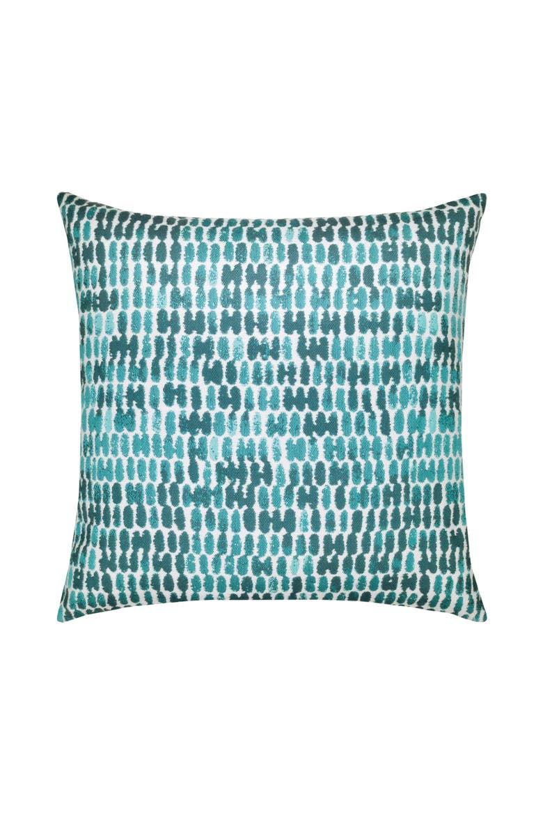 Thumbprint Indoor & Outdoor Woven Accent Pillow, Main, color, Aruba