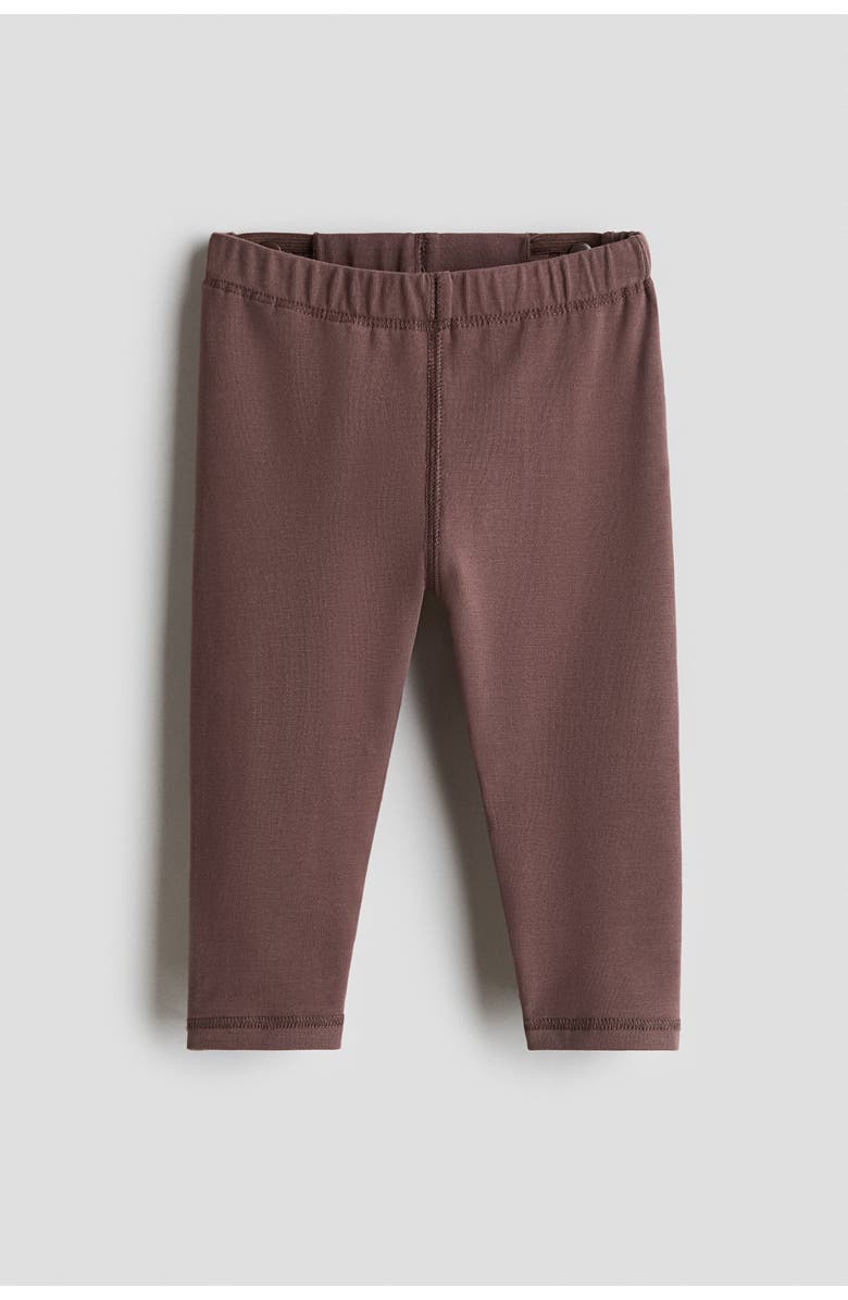 H&M Pima cotton leggings, Main, color, Brown