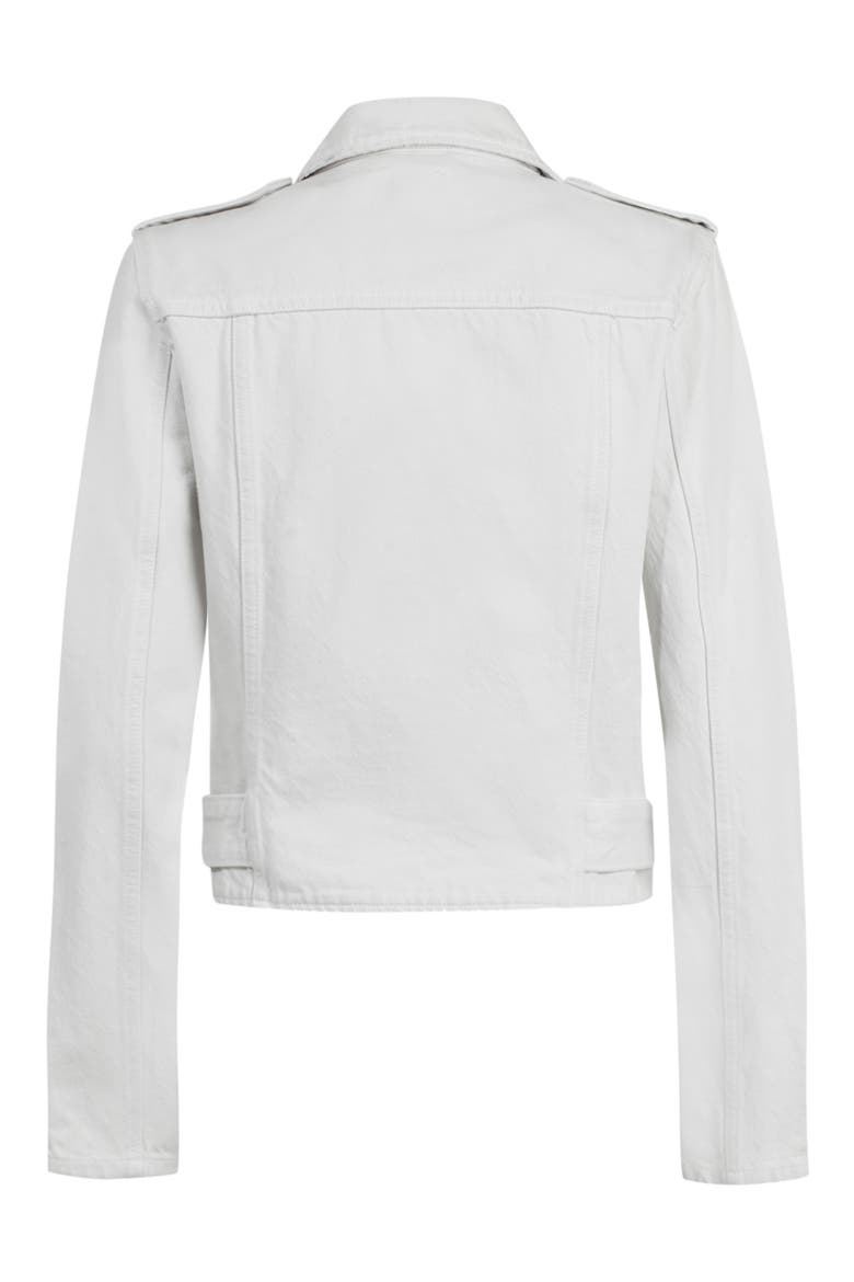 Balfern Denim Biker Jacket, Alternate, color, STONE WHITE