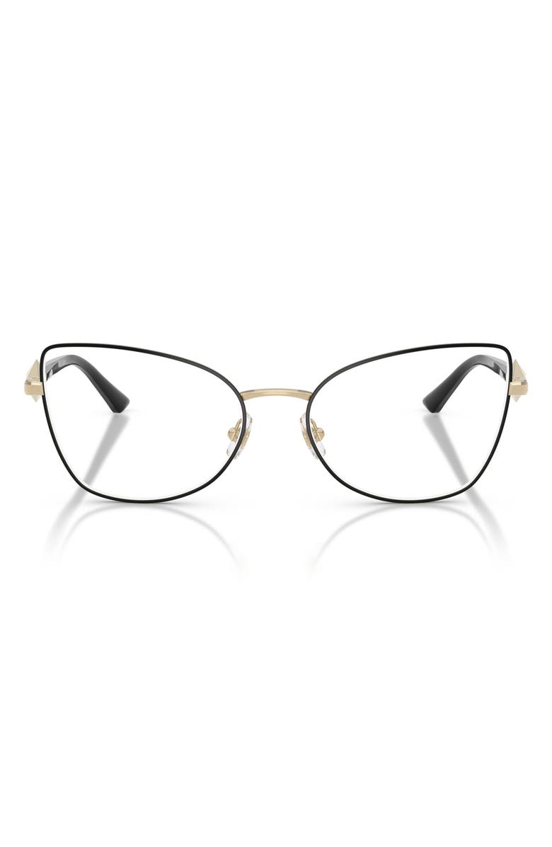 Jimmy Choo 53mm Cat Eye Optical Glasses, Main, color, Pale Gold/ Black / Demo Lens