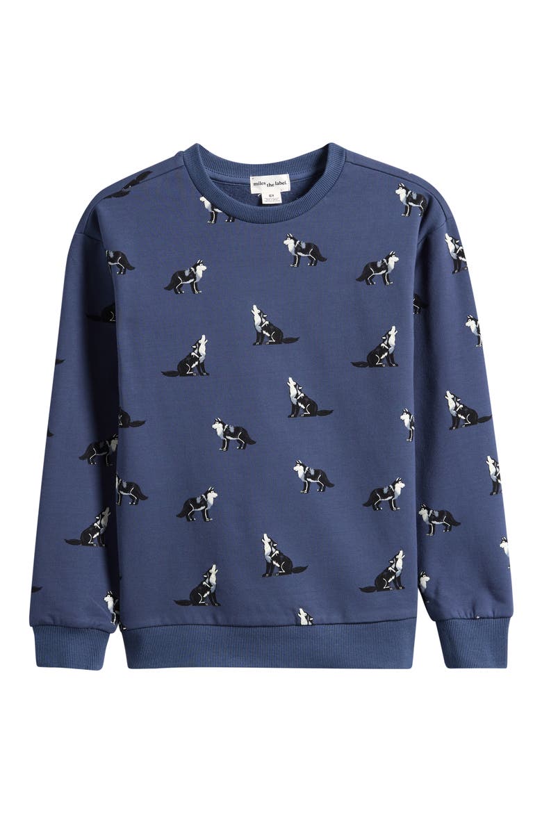Kids' Stretch Cotton Sweatshirt, Main, color, DARK BLUE