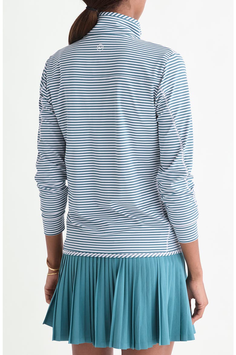 Microstripe Sankaty Half Zip Shep Shirt, Alternate, color, WHITE/ LODEN STRIPE