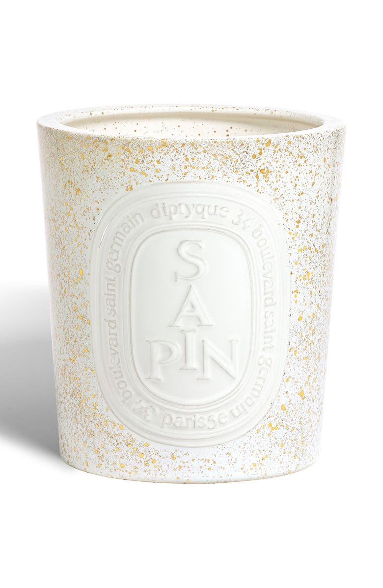 Diptyque Sapin (Pine Tree) - Candle, Alternate, color, White/ Gold