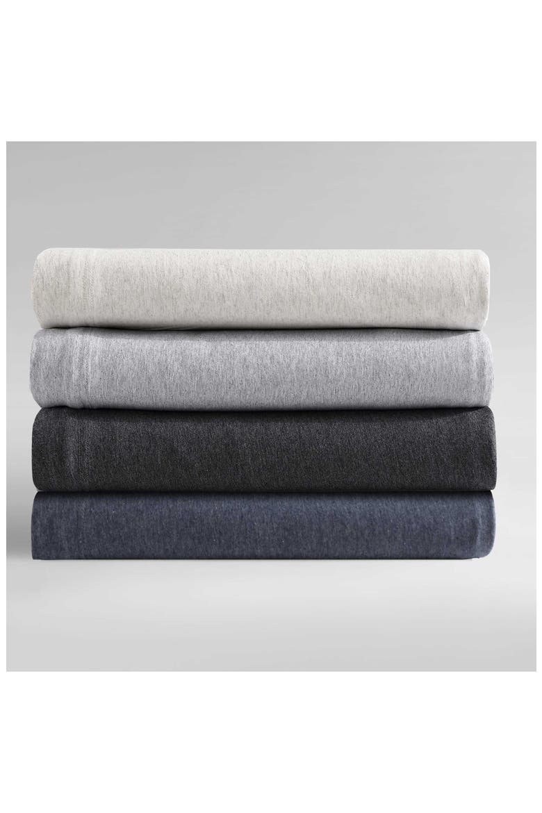 Modern 300 Thread Count Mélange Cotton Blend Jersey King Sheet Set, Alternate, color, DARK BLUE