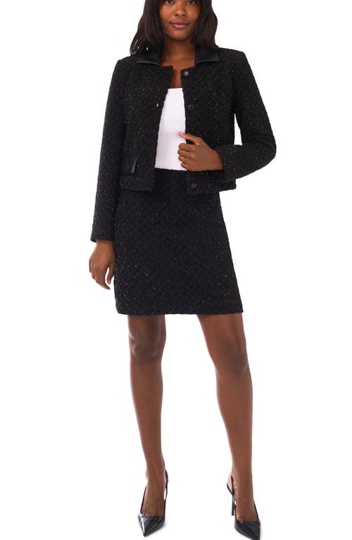 Vince Camuto Metallic Crop Jacket In Black