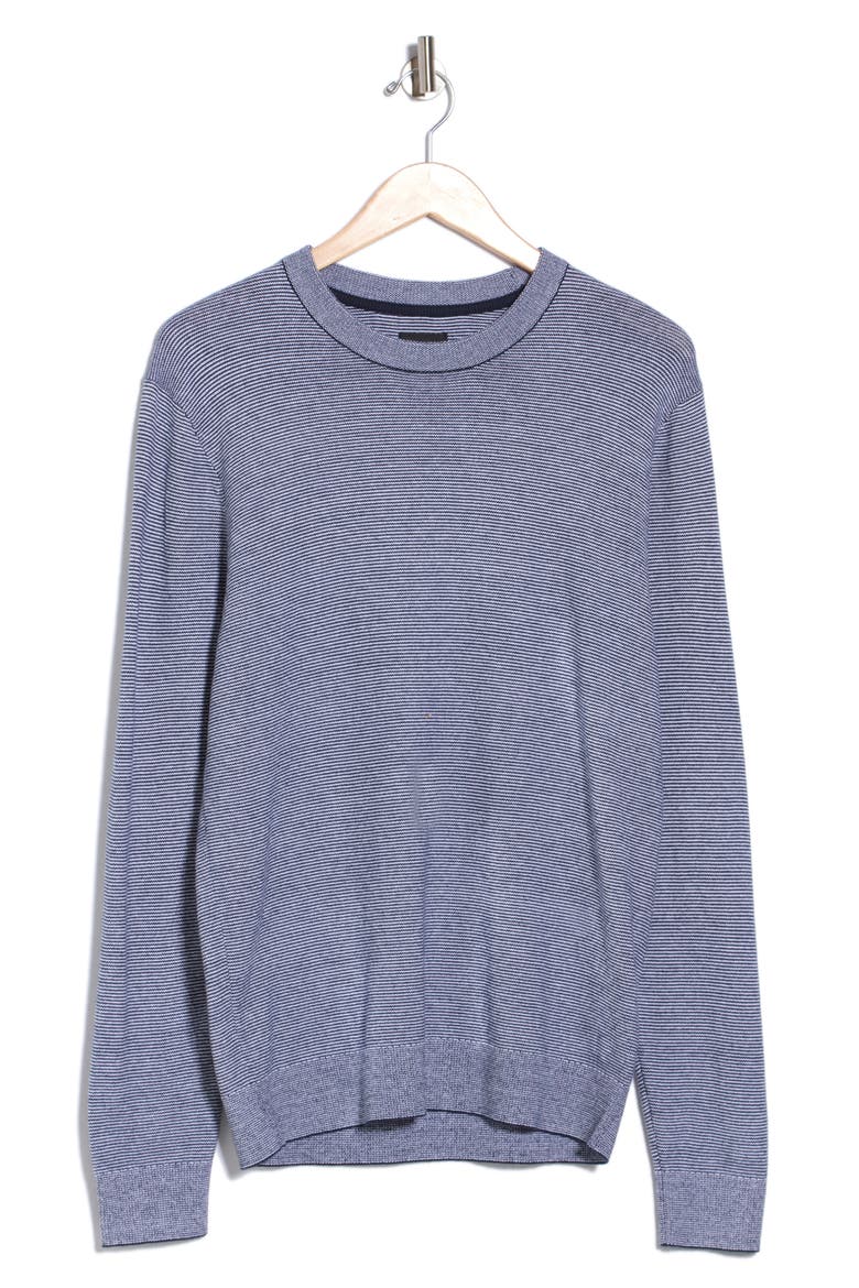 Long Sleeve Crew Sweater, Alternate, color, NAVY- WHITE STRIPE