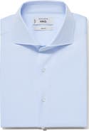 MANGO Slim Fit Structured Cotton Button-Up Shirt