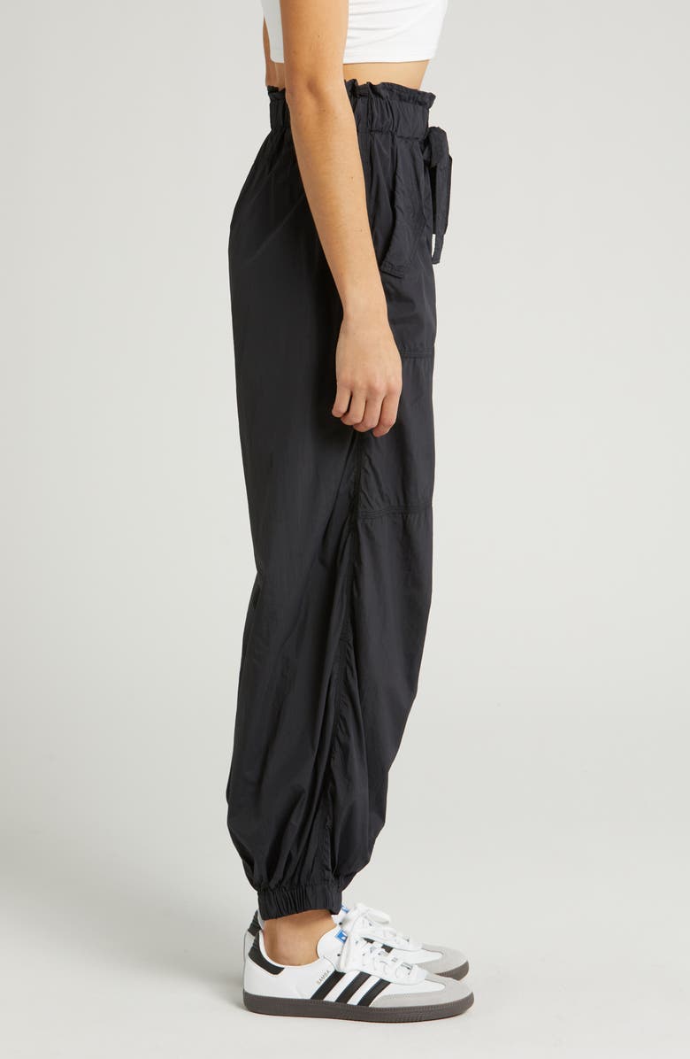 Free People FP Movement Paperbag Waist Pants, Alternate, color, Black