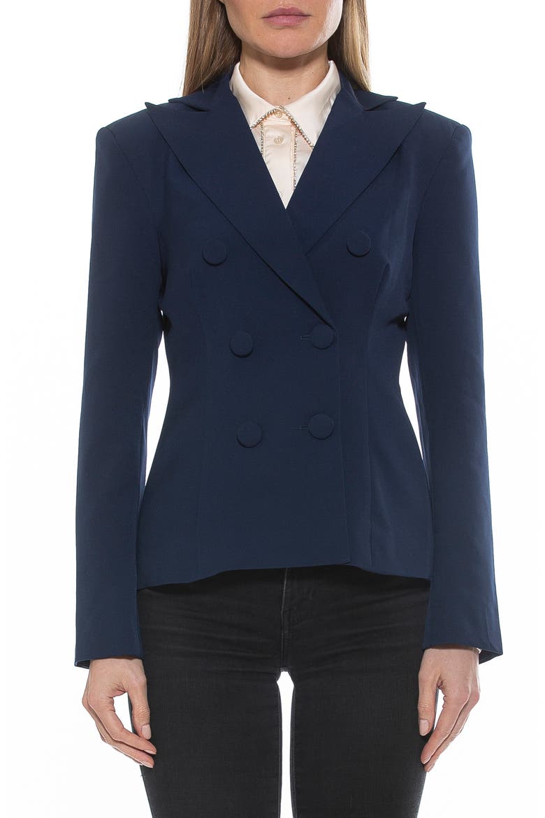Lianne Classic Double Breasted Button Front Closure, Main, color, NAVY