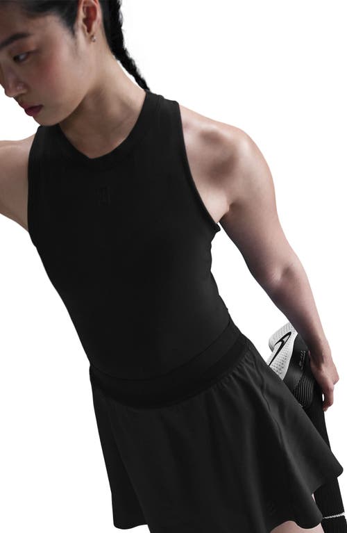 Nike Court Ace Advantage Dri-fit High Waist Tennis Skirt In Black