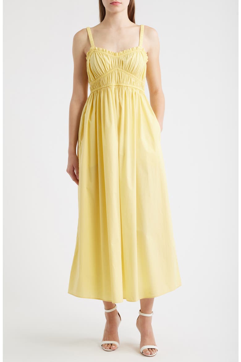 Dalza Shirred Cotton Maxi Dress, Main, color, BT YL