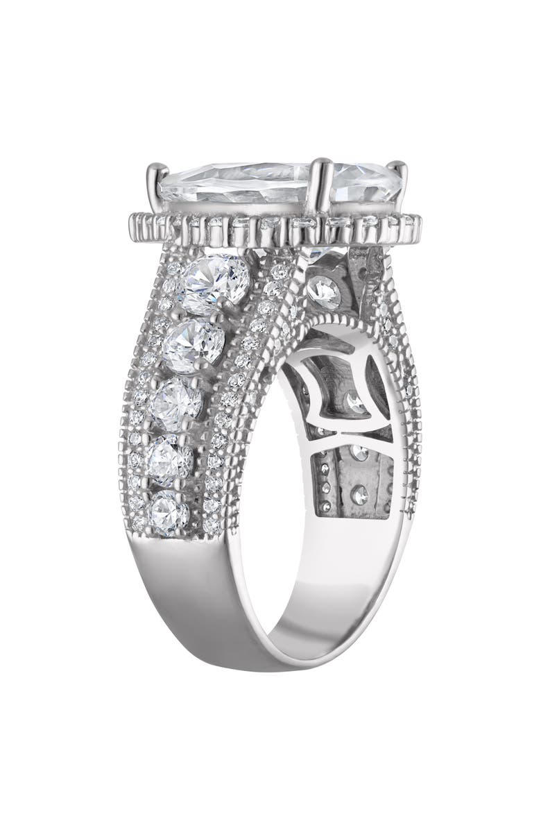 FZN Sterling Silver Pear Cut Cubic Zirconia Embellished Band Ring, Alternate, color, Silver