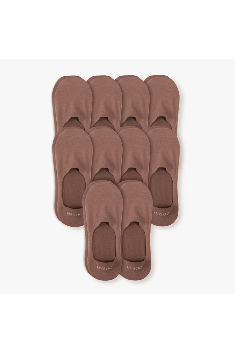 Unisex Cotton No Show Socks 10-Pack, Main, color, Toffee Tan