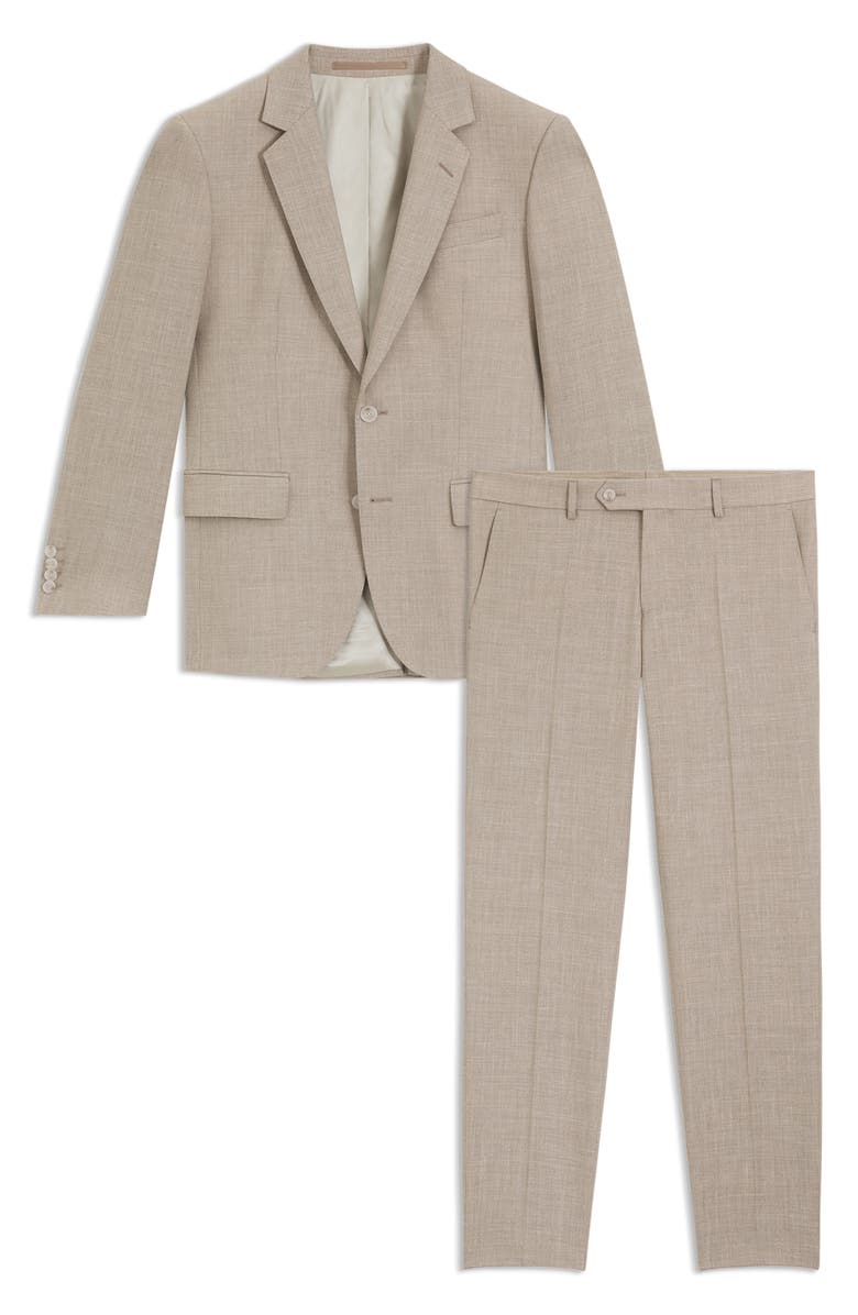 BOSS x Beckham Tan Mélange Suit, Alternate, color, Beige
