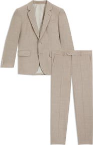 BOSS x Beckham Tan Mélange Suit