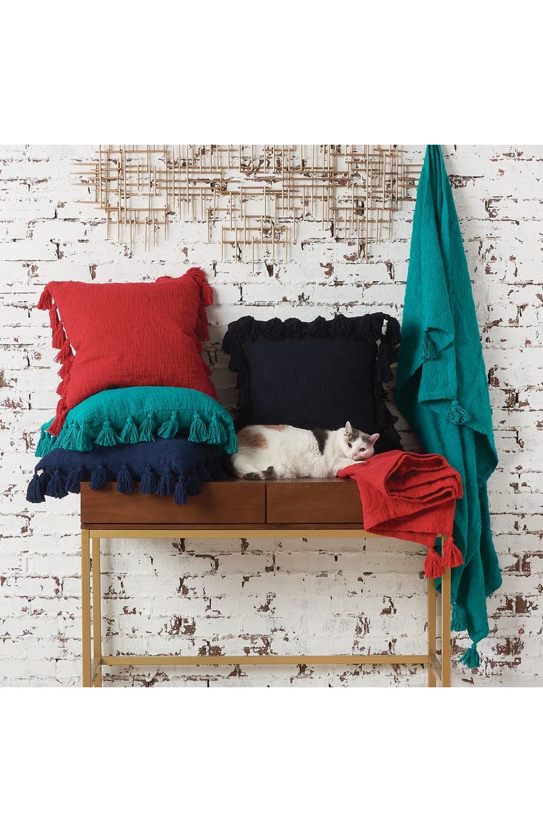 carol & frank Devin Solid Cotton Decorative Throw Pillow, GET, Alternate, color, Black