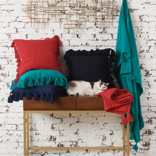 Carol & Frank Devin Solid Cotton Decorative Throw Pillow, Get In Black