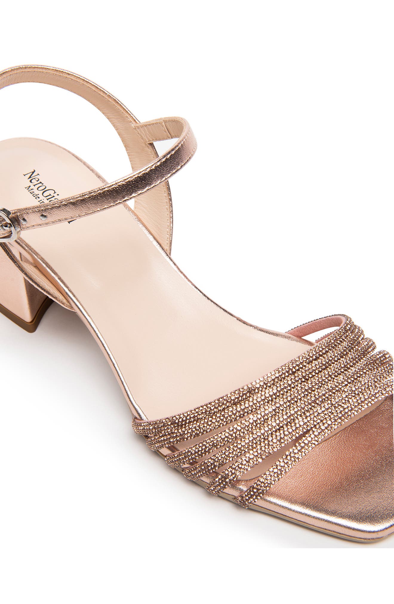 Embellished Ankle Strap Sandal, Alternate, color, ROSE GOLD