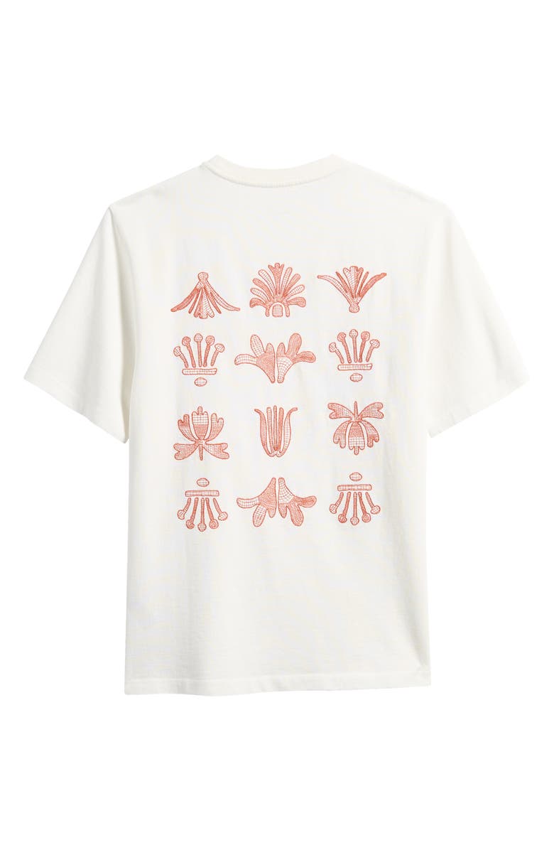 Wax London Dean Grid Logo Embroidery T-Shirt, Alternate, color, Ecru / Rust