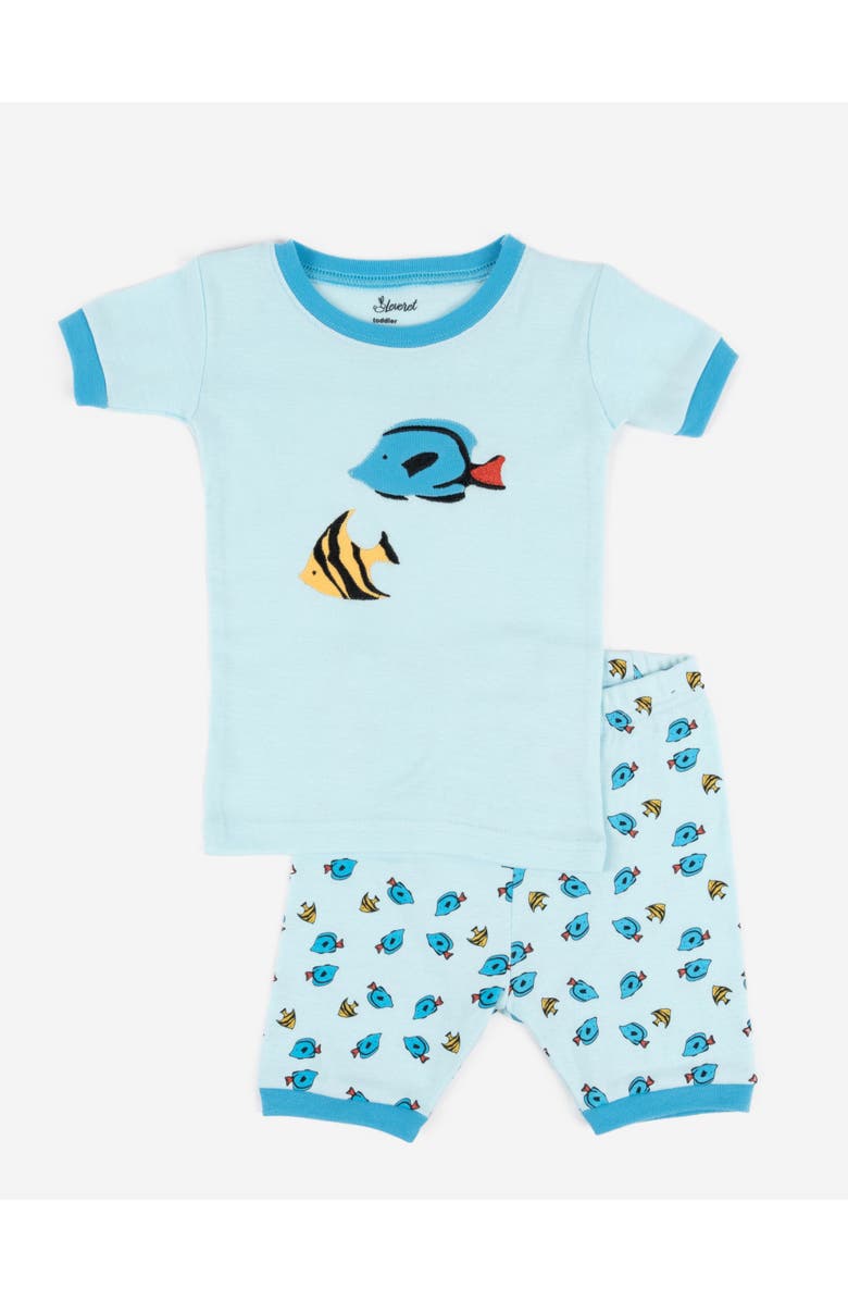 Leveret Kids Cotton Two-Piece Short Printed Pajamas, Animals & Characters, Main, color, Tropical Fish