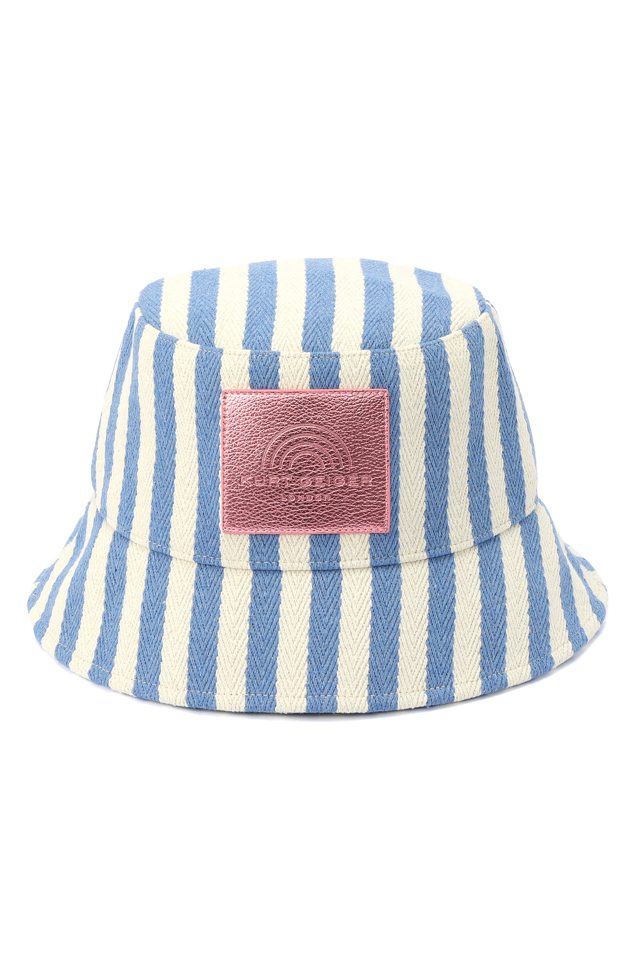 Kurt Geiger London Striped Chevron Button Hat