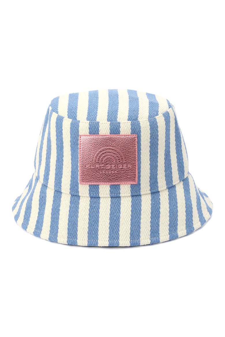 Striped Chevron Button Hat, Main, color, PERIWINKLE BLUE