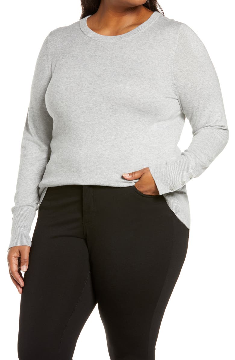 Halogen<sup>®</sup> Crewneck Sweater, Main, color, Grey Heather
