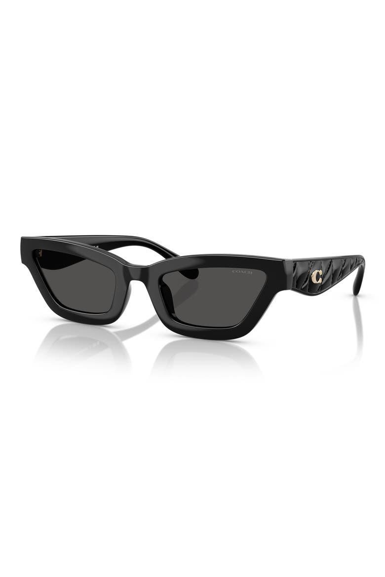 55mm Rectangular Sunglasses, Alternate, color, BLACK / GREY SOLID