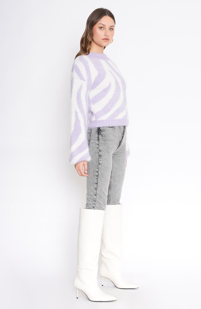 4SI3NNA Corette Zebra Eyelash Sweater, Alternate, color, 