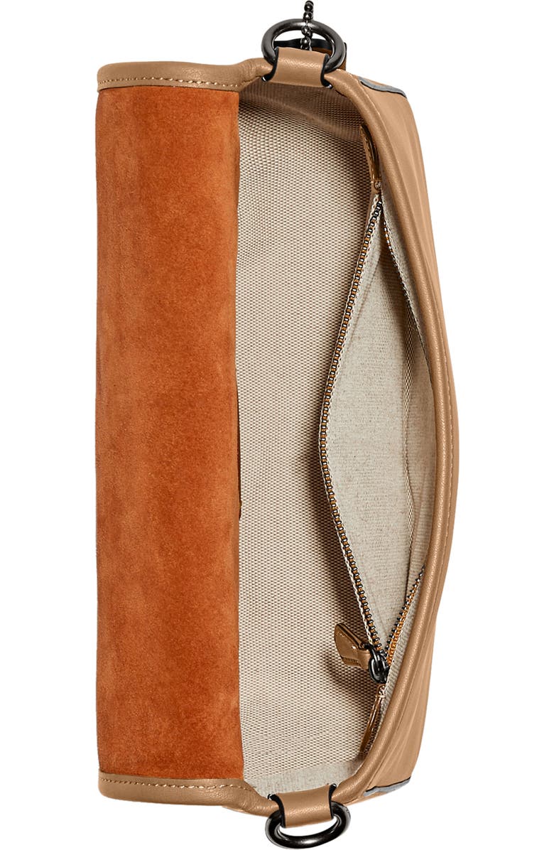 COACH Leather & Suede Shoulder Bag, Alternate, color,