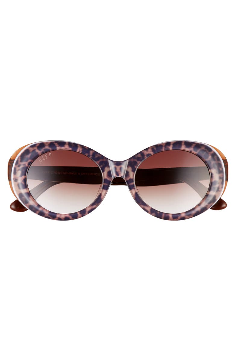 DIFF Olivia 50mm Oval Sunglasses, Alternate, color, 