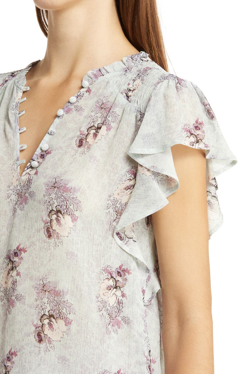 PAIGE Dewan Floral Print Silk Top, Alternate, color, 