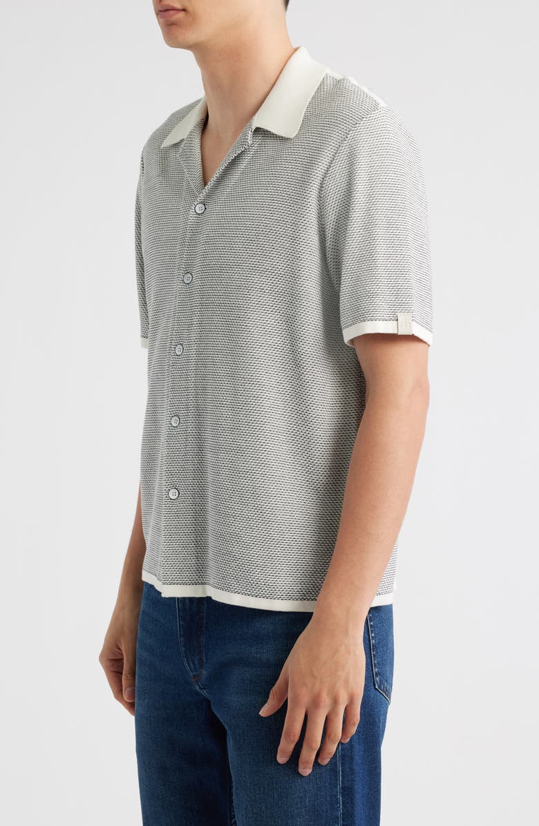 rag & bone Norton Knit Camp Shirt, Alternate, color, Chalk