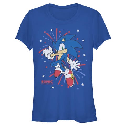 Juniors Sonic the Hedgehog 4th of July Fireworks T Shirt