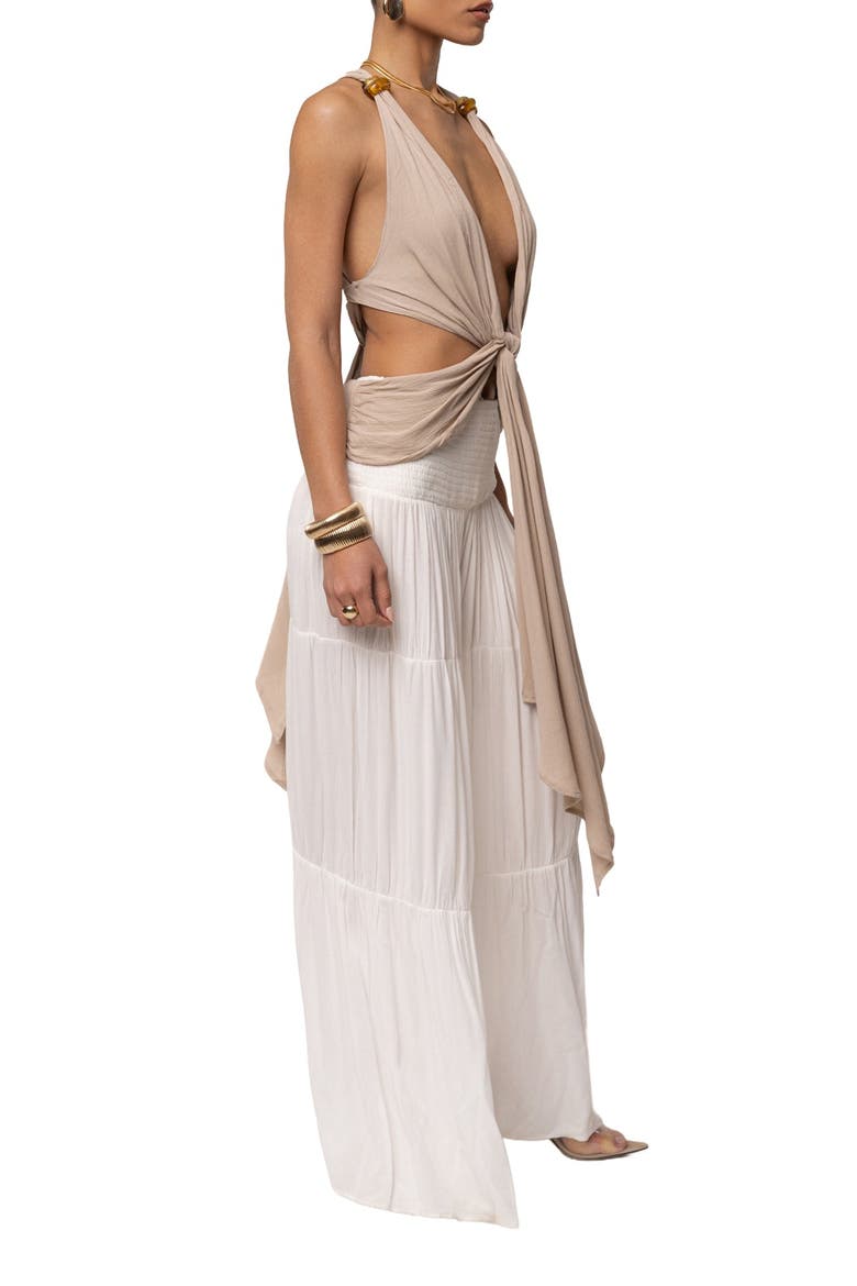 Tulum Drape Top, Alternate, color, Beige