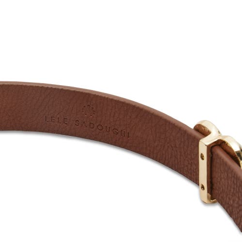 Lele Sadoughi Pearl Station Belt In Brown