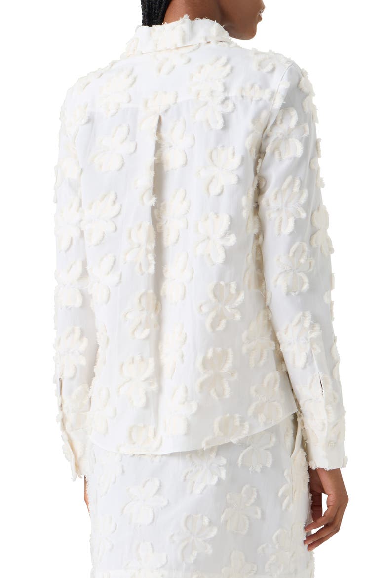 Floral Cotton Jacquard Button-Up Shirt, Alternate, color, CREAM IVORY