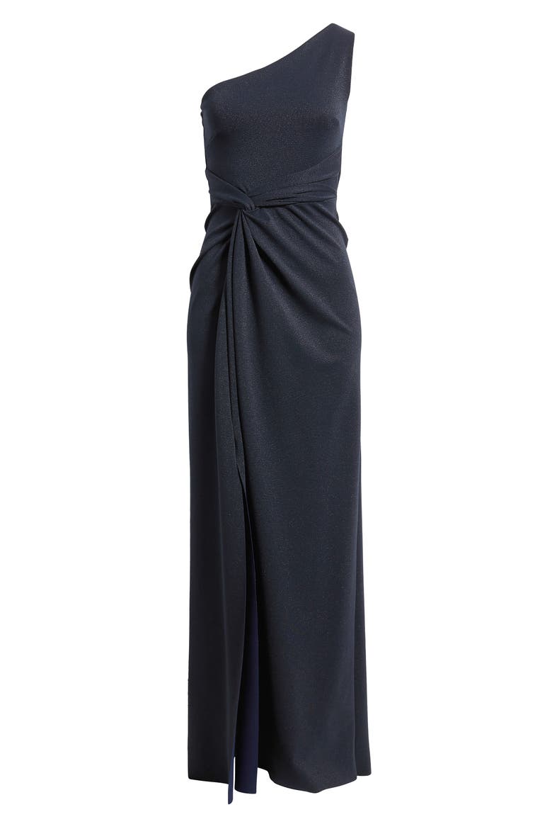 Sugar Off the Shoulder Gown, Alternate, color, BLU NOTTE