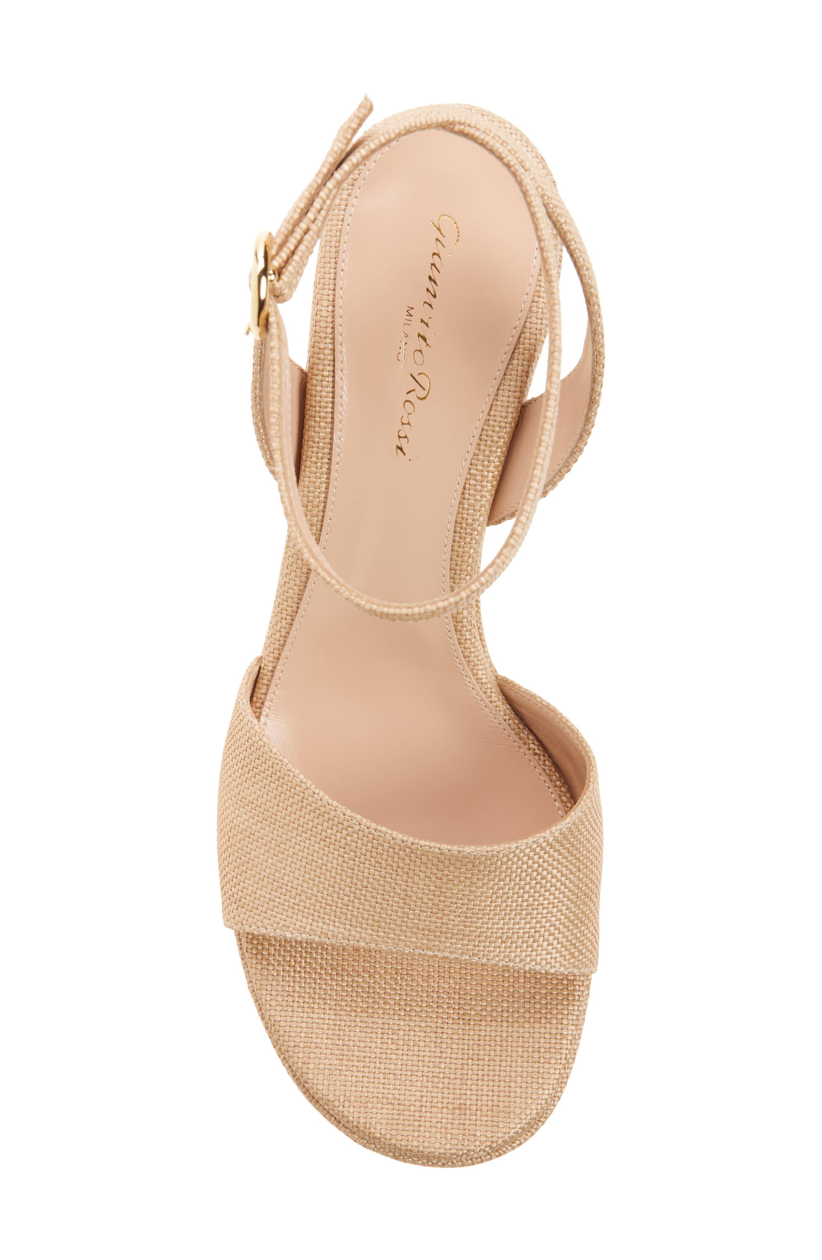 Gianvito Rossi Ankle Strap Wedge Sandal, Alternate, color, Lino
