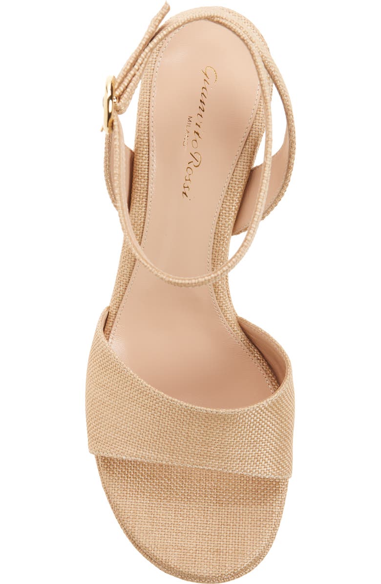Gianvito Rossi Ankle Strap Wedge Sandal, Alternate, color, Lino